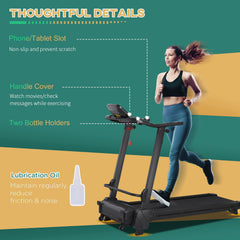 PURE 2.5HP 14Km/h Manual Incline Electric Running Machine Motorized Treadmill Folding, MP3 & USB Player, 12 Preset Programs, 5 Speed Shortcut, w/ WIDE RUNNING BELT, LCD Display, Drink Holders