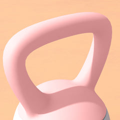 PURE 4KG Soft Kettlebell, Kettlebell with Non-Slip Handle for Home Gym, Weight Lifting, Strength Training, Pink/Grey