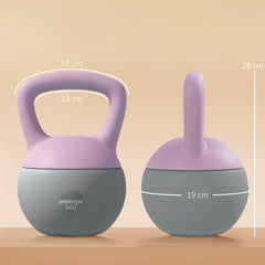 PURE 6KG Soft Kettlebell, Kettle Bell with Non-Slip Handle for Home Gym, Weight Lifting, Strength Training, Purple/Grey