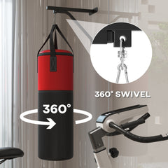PURE Unfilled Punching Bag Set with Boxing Bag Bracket, Boxing Gloves, Hand Wraps and 360° Swivel Hook
