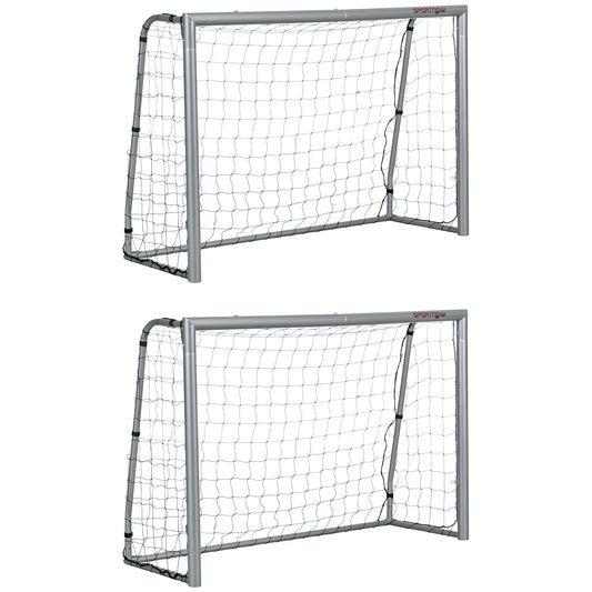 PURE 6ft x 4ft Football Goal, Set of 2 Football Net for Garden, Training Goal with Ground Stakes, Steel Frame