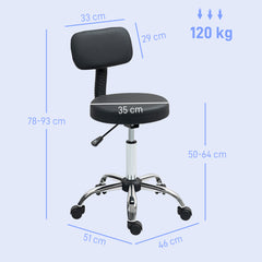 PURE 360° Swivel Seat Salon Stool - Black