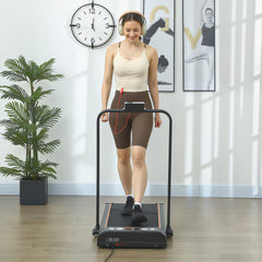 PURE Foldable Walking Treadmill, with LED Display and Wheels, for Home, Office, Fitness Studio, Orange