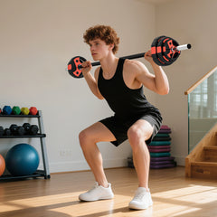 PURE 20kg Adjustable Barbell Weights Set for Home Gym, Strength Training