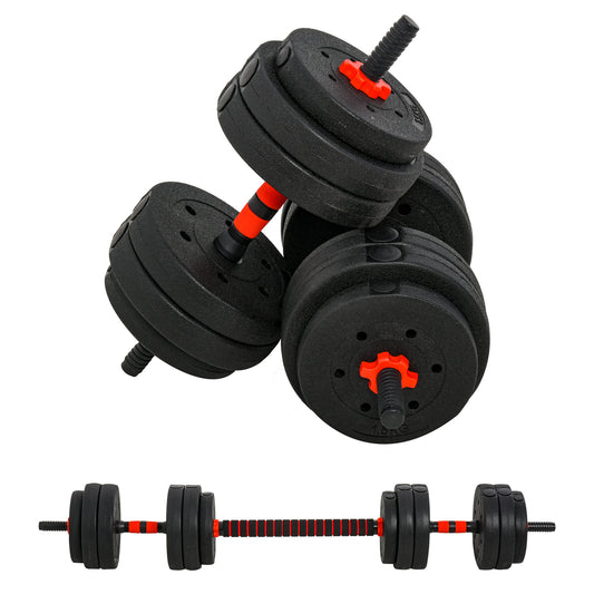 PURE 25kg 2 IN 1 Adjustable Dumbbells Weight Set, Dumbbell Hand Weight Barbell for Body Fitness, Lifting Training for Home, Office, Gym, Black