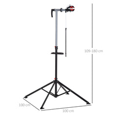 PURE Folding Bike Repair Stand Bicycle Bike Stand For Maintenance Display Cycle Rack with Tool Tray, Height Adjustable