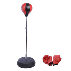 PURE Punching Bag with Stand, 126-144 cm Height Adjustable Boxing Set Free Standing Speed Bag with Gloves and Air Pump for Teenagers Home Gym Workout