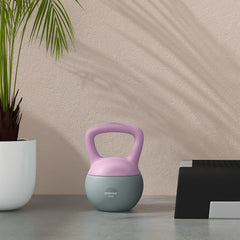 PURE 6KG Soft Kettlebell, Kettle Bell with Non-Slip Handle for Home Gym, Weight Lifting, Strength Training, Purple/Grey