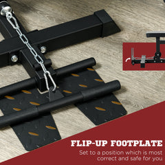 Pull Up Station with Adjustable Seat, Power Tower for Chin up and Lat Pulldown Exercises, Multi-Function Fitness Equipment with Flip-Up Footplate, for Home Gym, Black