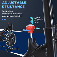 PURE Indoor Stationary Exercise Bike 6kg Flywheel Fitness Cardio Workout Bke Trainer for Home Gym w/ Adjustable Resistance LCD Monitor Pad and Bottle Holder Black