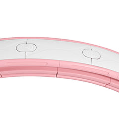 PURE Smart Weighted Hula Hoop, Massage Hula Ring w/ 16 Detachable Knots, 360° Auto-Rotating Ball, Digital Counter, Pink