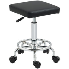 PURE Faux Leather Padded Salon Stool - Black