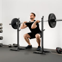 PURE Adjustable Squat Rack, Weight Strength Training Bench Press Rack Weight Bench Supporter for Home Gym Exercise, Max Load 150kg, 124-154cm