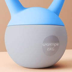 PURE 6KG Soft Kettlebell, Kettlebell with Non-Slip Handle for Home Gym, Weight Lifting, Strength Training, Light Blue/Grey