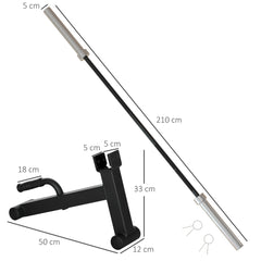 PURE 210cm Barbell Set, Barbell Bar for 5cm Weight Plates for Loading 200kg Weight Plates, for Home Gym Weight Training