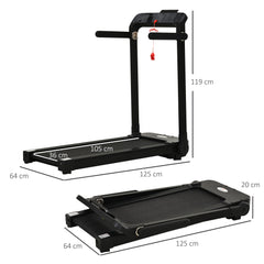 PURE 600W Foldable Steel Motorised Treadmill Running Machine w/ LCD Monitor Black