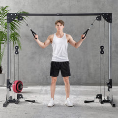 PURE Multi Home Gyms with Cable Pulley System, Cable Crossover Machine with 4 Handles for Full Body Strength Training, Power Rack for Home Workout, Black