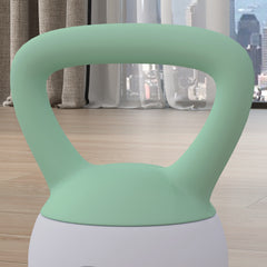 PURE 4kg/6kg/8kg/10kg Soft Kettlebell, Kettle Bell with Non-Slip Handle, for Home Gym, Strength Training, Cardio - Grey and Green