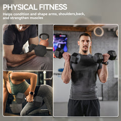 PURE 2x17.5KG Rubber Hex Dumbbell Portable Hand Weights Dumbbell Home Gym