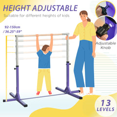 PURE Steel Frame Adjustable Horizonal Gymnastics Bar For Kids Home Gym Training Purple
