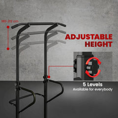 PURE Power Tower Dip Station Pull Up Bar Multi-Function Push Up Equipment with Adjustable Height for Home Gym Strength Training Workout Fitness