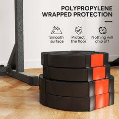 PURE Weight Plates Set, with Two 10kg and Two 5kg weights, Black