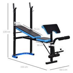 PURE Adjustable Weight Bench with Leg Developer Barbell Rack for Lifting and Strength Training Multifunctional Workout Station for Home Gym Fitness, Black