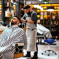 PURE Saddle Stool, Height Adjustable Salon Chair for Massage Spa, Faux Leather, Dark Blue