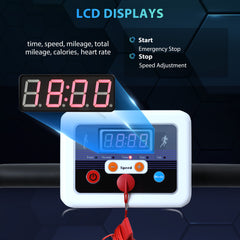 PURE Folding Treadmill with Incline, Walking Pad Treadmill for Home, 1-10km/h Under Desk Running Machine with LCD Display and Wheels, No Assembly, White