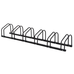 PURE Bike Stand Parking Rack Floor or Wall Mount Bicycle Cycle Storage Locking Stand 179L x 33W x 27H (6 Racks, Black)