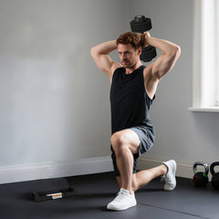 PURE Adjustable Dumbbells Set, 4-in-1 Weights Set with Storage Tray, Non-Slip Handle, 7kg, 13kg, 18kg, 24kg