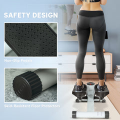 PURE Mini Stepper Machine, with LCD Monitor, Non-Slip Pedals, White