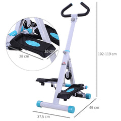 PURE Stepper w/ Handle Hand Grip Workout Fitness Machine For Fitness Aerobic Exercise Home Gym White