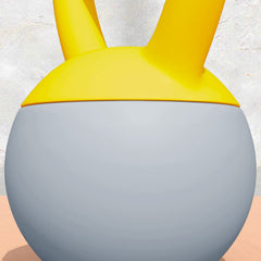 PURE 6KG Soft Kettlebell, Kettlebell with Non-Slip Handle for Home Gym, Weight Lifting, Strength Training, Yellow/Grey