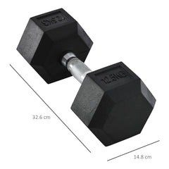 PURE 2x12.5kg Rubber Hex Dumbbell Portable Hand Weights Dumbbell Home Gym Workout Fitness Hand Dumbbell