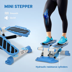 PURE Portable Mini Stepper, Steppers for Exercise Workout with LCD Display Monitor, Anti-skid Foot Pedals for Home Gym Office, Blue