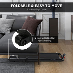 PURE Foldable Walking Treadmill, with LED Display and Wheels, for Home, Office, Gym, Blue