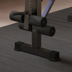 PURE Adjustable Weight Bench with Leg Extension, Barbell Rack, Preacher Curl Pad, Butterfly, Multi-Function Home Gym Bench for Strength Training, Blue