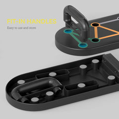 PURE Foldable Push Push Up Board with Non-Slip Pads, for Chest, Arms, Shoulders, Black