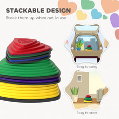 PURE 6-Piece Stepping Stones for Kids, Stackable Sensory Toys Outdoor Indoor, Obstacle Course for Balance and Motor Skills