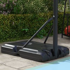 PURE Height Adjustable Basketball Stand Net Set System, Freestanding Basketball Hoop and Stand with Wheels, 182-213cm - Black