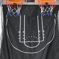 PURE Foldable Double-Hoop Basketball Arcade Game, with Eight Modes, Four Basketballs, Electronic Scoreboard, Sound Effects