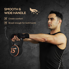 PURE Three-Piece Kettlebell Set, 5lbs, 10lbs, 15lbs with Storage Tray