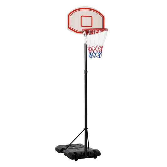 PURE Portable Basketball Stand 175-215cm Adjustable Height Sturdy Rim Hoop w/ Large Wheels Stable Base Net Free Standing