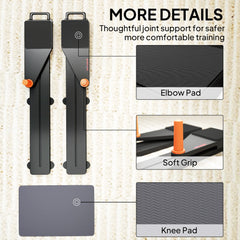 PURE Push Up Board Set of 2, Portable Press Up Board with Dual Glide Rails, Knee Pad, Pushup Stand Pilates Reformer Machine for Home Gym, Multifunctional Workout Equipment for Men & Women