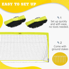 PURE Two Football Goal Nets, Foldable Outdoor Sport Training Equipment, for Teens, Adults, with Carrying Bag, Yellow