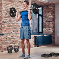 PURE 120cm EZ Barbell Bar for 5cm Weight Plates, with Spring Clips, 8kg