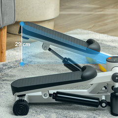 PURE Mini Stepper Machine, with LCD Monitor, Non-Slip Pedals, White