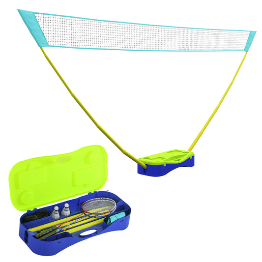 PURE Portable Badminton Net Set w/ Volleyball Net, Rackets, Shuttlecocks