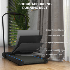 PURE 2.5HP Walking Pad Treadmill, 1-6km/h Folding Treadmill with Remote Control and LED Display for Home Gym Office, Blue